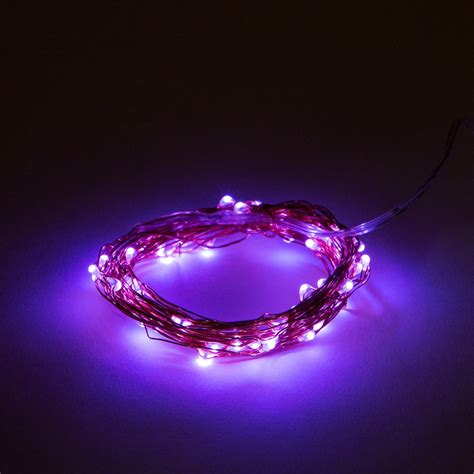 6 Foot - Battery Operated LED Fairy Lights - Waterproof with 20 Purple ...