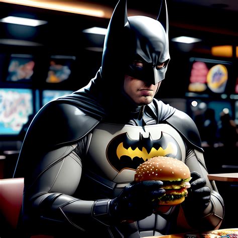 Batman Eating A Burger At Mc Donald Ai By Koussikoussa On Deviantart