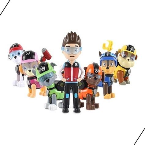 Bonecos Da Patrulha Canina - Bonecos Patrulha Canina Kit - 7 Personagens Articulados Paw Patrol ...