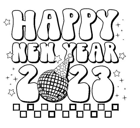 Happy New Year Party Coloring Page Free Printable Coloring Pages