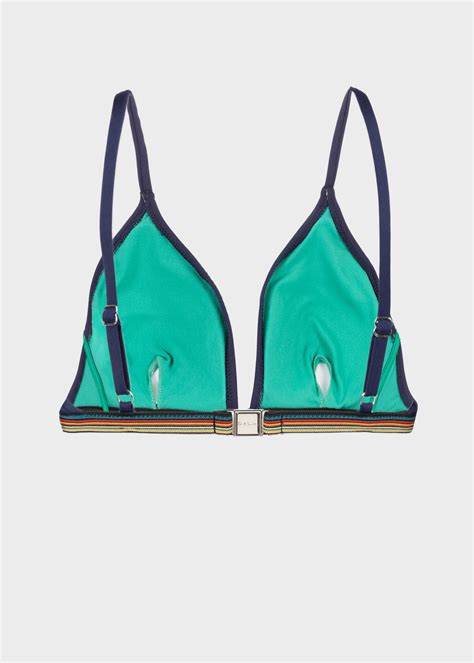 Women S Navy Signature Stripe Trim Bikini Set