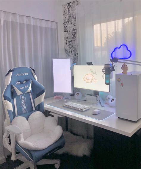 AutoFull Gaming Chair On Twitter Living In Room With Blue And White