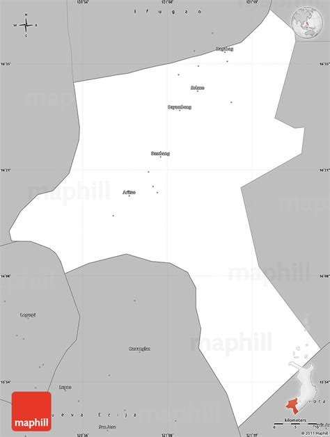 Gray Simple Map Of Nueva Vizcaya