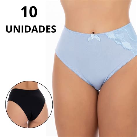 Kit 10 Calcinha Feminina Calçola Microfibra Senhora Tanga Confortável