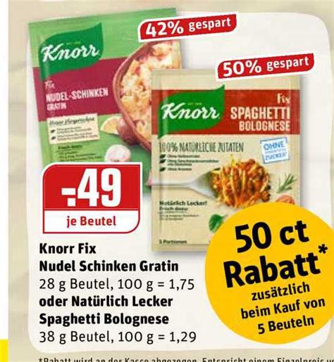 Knorr Fix Nudel Schinken Gratin Oder Nat Rlich Lecker Spaghetti