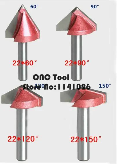 Pcs Mm Degree D V Wood Router Bits Cnc Tool Router