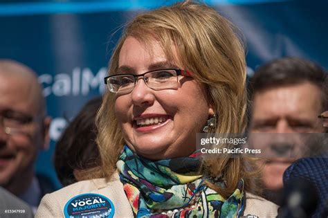 Former Arizona Congresswoman Gabby Giffords is seen at the rally. A ...