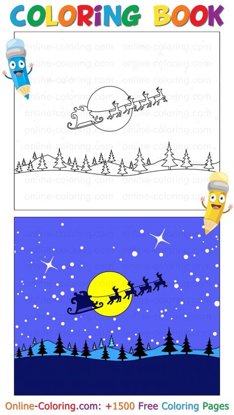 Santa Claus Is Coming To Town Free Online Coloring Page