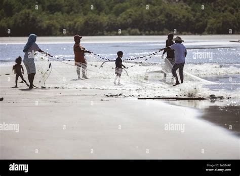 Manila Philippines Nov 11 2019 Group Of People Fishing With A Net