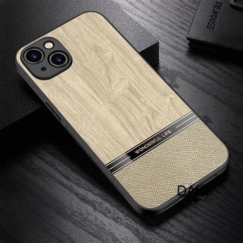 Чехол для Apple iPhone 14 (Эпл Айфон 14) ,стильно кожа под дерево ...