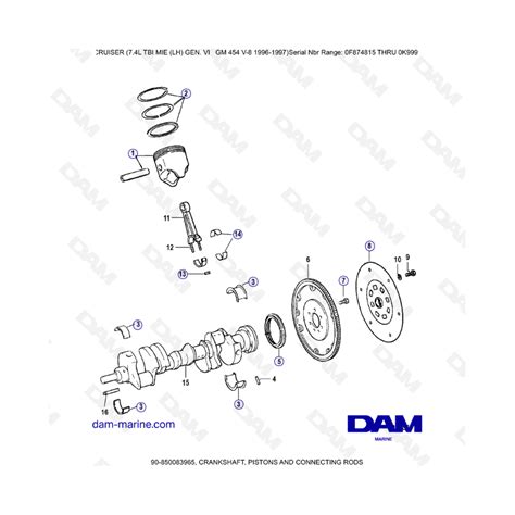 MERCRUISER 7 4L EFI TBI Crankshaft Pistons Connecting Rods DAM