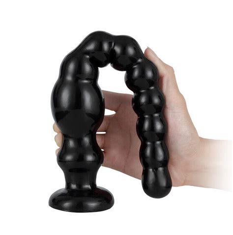Extra Long Anal Beads Butt Plug Soft Silicone Dildo Sex Toys For Women Men Black Ebay