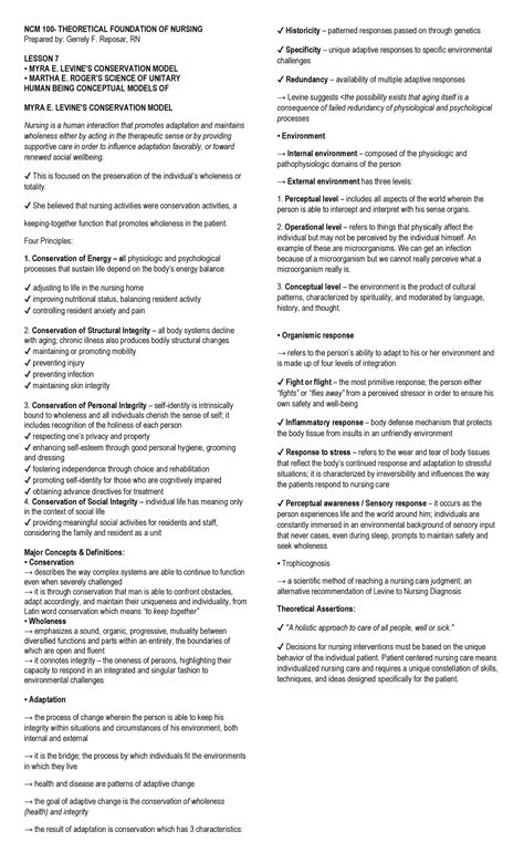 Group 4 TFN Lesson 8 Finals Notes NCM 100 THEORETICAL FOUNDATION OF