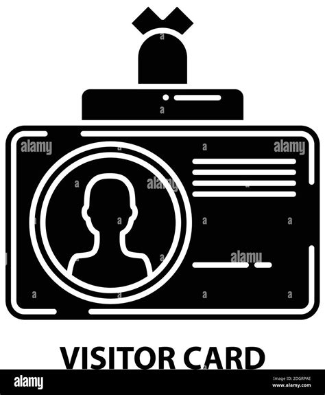 Visitor Card Icon Black Vector Sign With Editable Strokes Concept Illustration Stock Vector