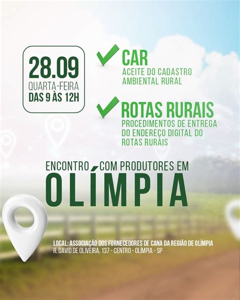 Ol Mpia Encontro Promove O Aceite Do Cadastro Ambiental Rural E