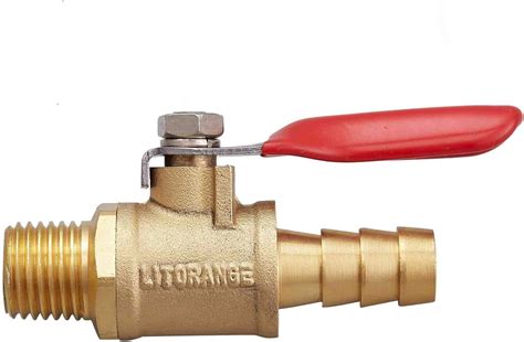 Litorange 2 Pcs Brass Water Mini Ball Valve Shut 2pcs 1 4male X 3 8