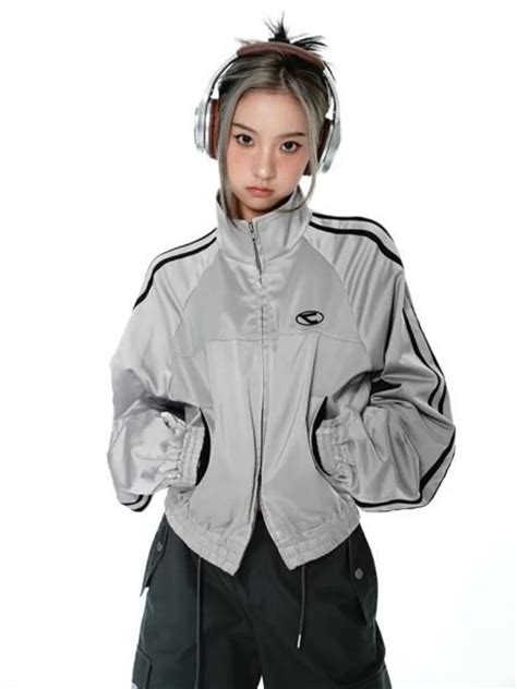 Korea Ski Kobiety Acubi Streetwear Vintage Cyber Y2K Kurtki Estetyczne