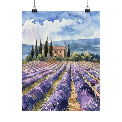 Provence Painting Lavender Fields Art Print France Travel Poster French