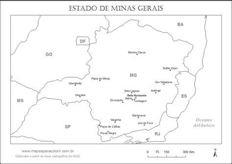 Mapa De Minas Gerais Para Colorir - MAPA DE MINAS GERAIS - Mapas para Colorir