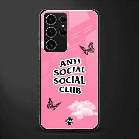 Anti Social Social Club Pink Edition Phone Cover For Samsung Galaxy S23 Ultra Glass Case