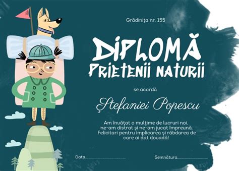 Diploma Pentru Prietenii Naturii