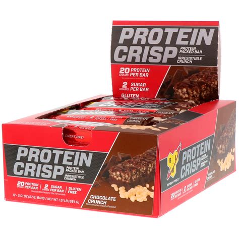 Bsn Protein Crisp Chocolate Crunch Flavor 12 Bars 2 01 Oz 57 G Each Iherb