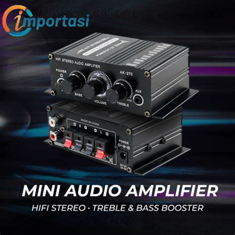 Jual Lepy Amplifier Mini Audio HiFi Stereo Treble Bass Booster Speaker