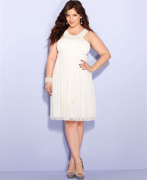 Plus Size White Dress Club Wear