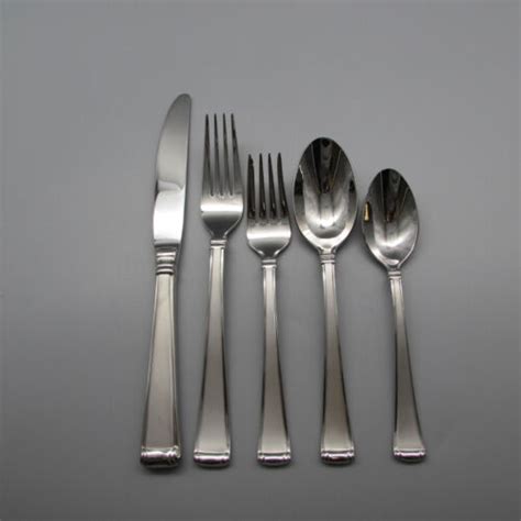 Gorham Stainless Flatware Column Frosted Pc Place Setting Ebay