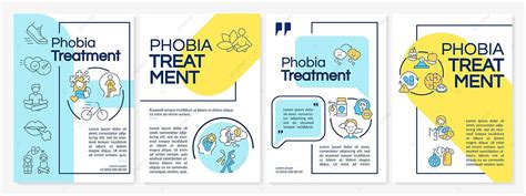 Phobia Treatment Blue And Yellow Brochure Template Guide Geometric Treatment Vector Guide