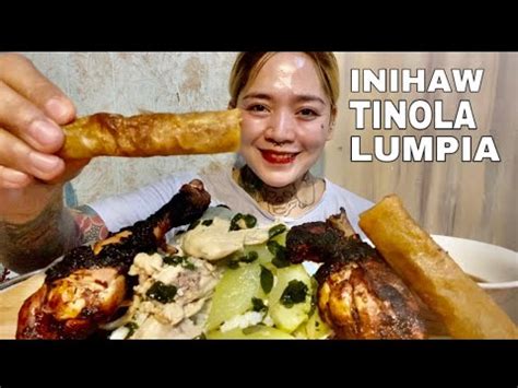 Filipino Food Tinola Inihaw Lumpia Shanghai Mukbang Pinoy Mukbang