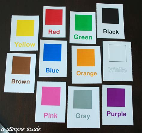 Printable Flashcards Colors