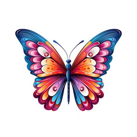 Premium Photo Brightly Colored Butterfly With A White Background