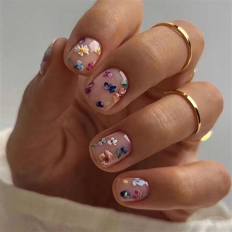 Amazon Pcs Nude Press On Nails Short Square YIHONGYAN Spring Fake Nails Press Ons Nail