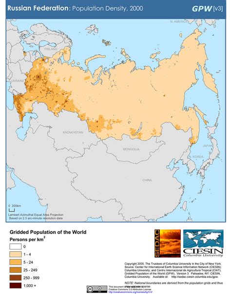 Map Of Russian Population Density