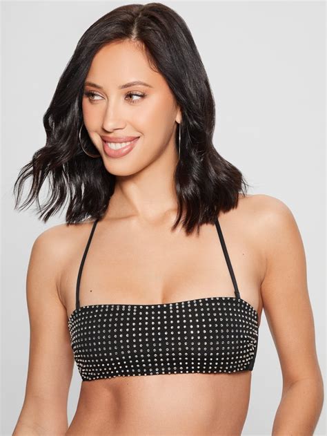 Rhinestone Bandeau Bikini Top Guess