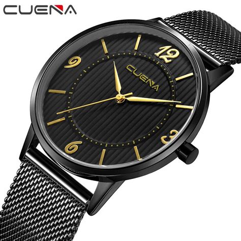 Cuena Mens De Acero Relojes De Cuarzo Top Marca De Lujo Pulsera