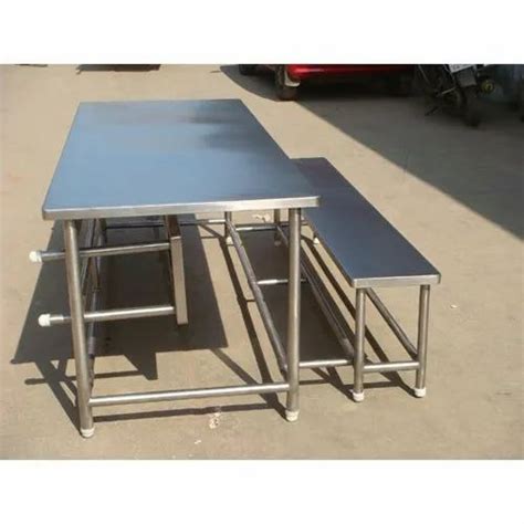 Sbk Silver Stainless Steel Canteen Table Seating Capacity Persons