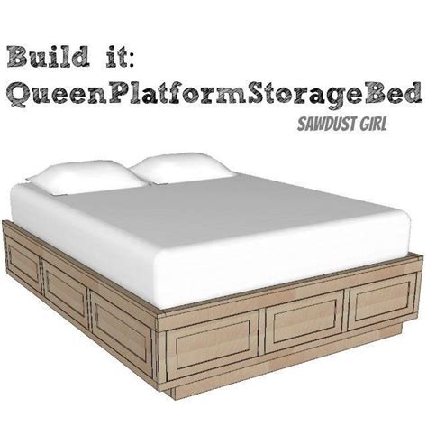 Queen size platform bed frame with storage drawers – Artofit