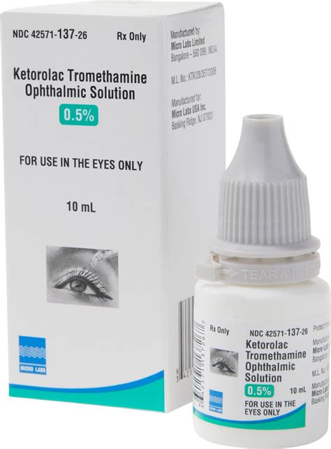 Ketorolac Tromethamine Generic Ophthalmic Solution 0 5 10 Ml Bottle