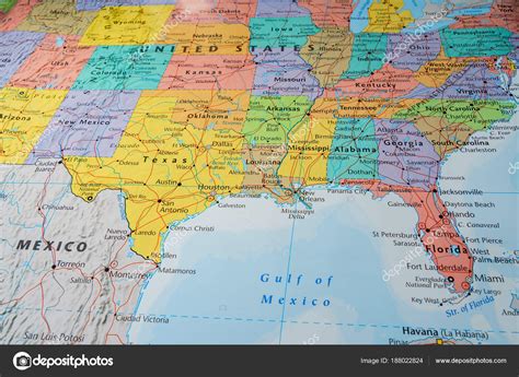 Drab South Usa Map With Cities Free Vector - Www