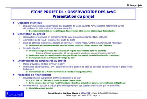 Ppt Fiche Projet D Observatoire Des Acvc Pr Sentation Du Projet