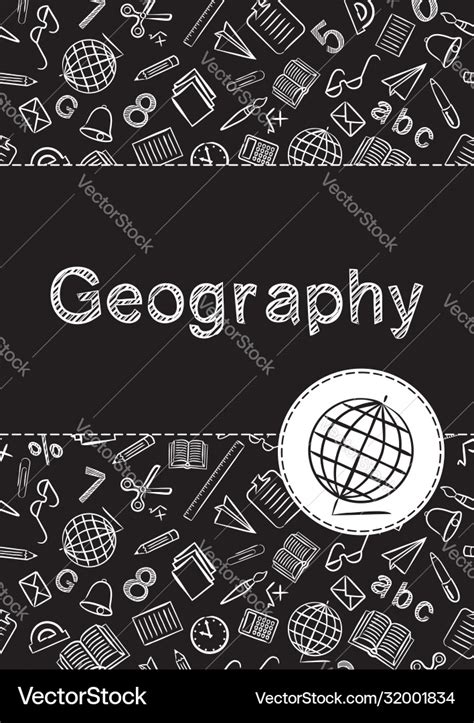 Cover for a school notebook or geography book Vector Image