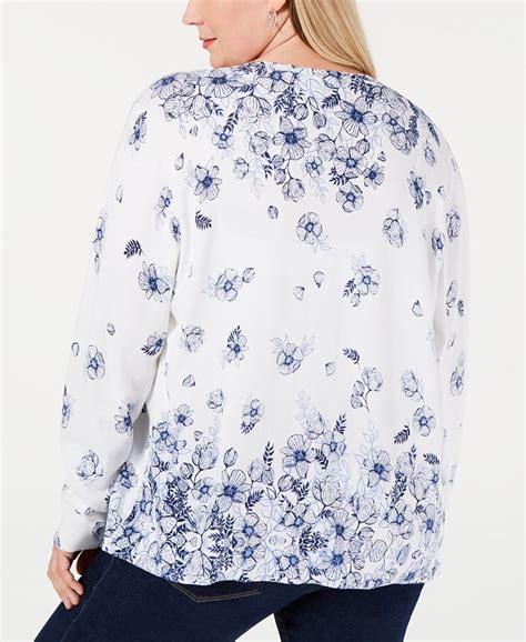 Karen Scott Plus Size Floral Cardigan Created For Macys Macys