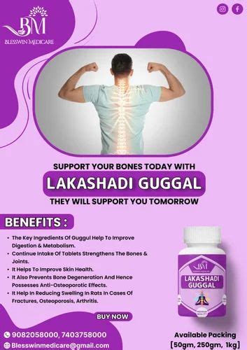 Film Coated Blesswin S Lakshadi Guggulu 60 Tablets Packaging Type