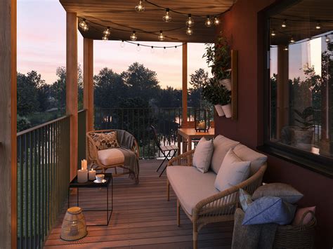 Balcony and living room on Behance