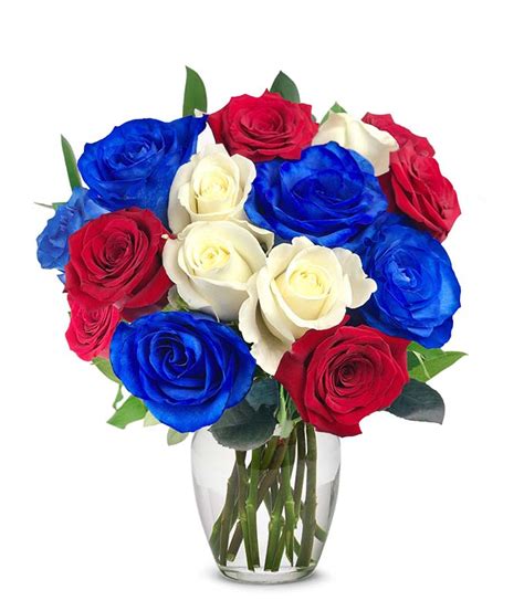 Red White And Blue Roses