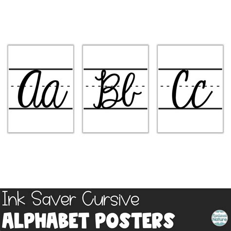 Cursive Alphabet ABC Poster Set Printable Classroom Decor Ink Saver - Etsy