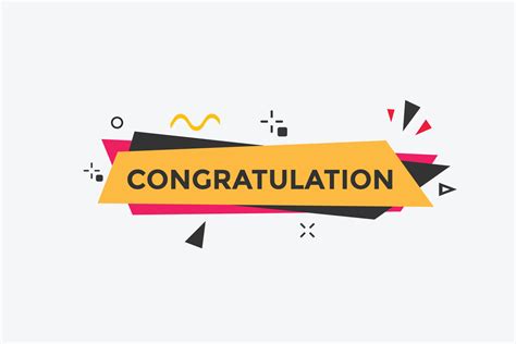 Congratulation Text Button Speech Bubble Congratulations Colorful Web