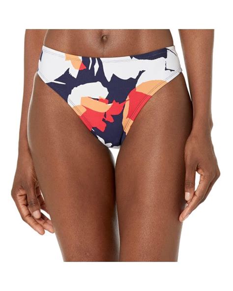 Dkny Standard Mid Rise Full Coverage Bikini Bottom Bathing Suit In Navy